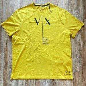 Armani Exchange Yellow Short Sleeve Tee